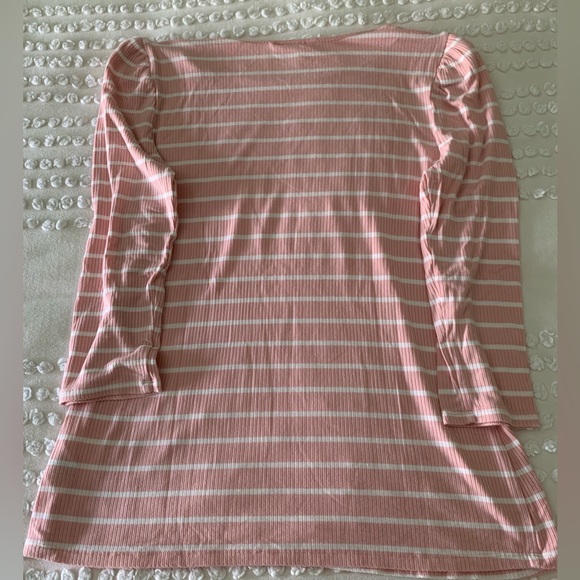 Pink & White Stripe Time & Tru Layering Long Sleeve Tee Size Small BNWOT - Picture 6 of 6